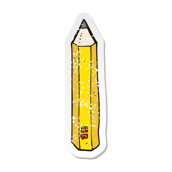Retro-Aufkleber eines Cartoon-Bleistifts — Stockvektor