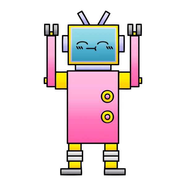 Fumetto Sfumato Gradiente Robot — Vettoriale Stock