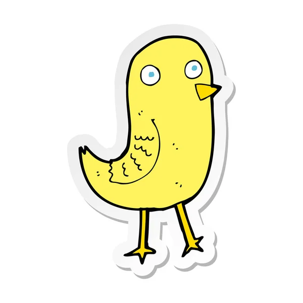 Komik Karikatür Kuş Sticker — Stok Vektör