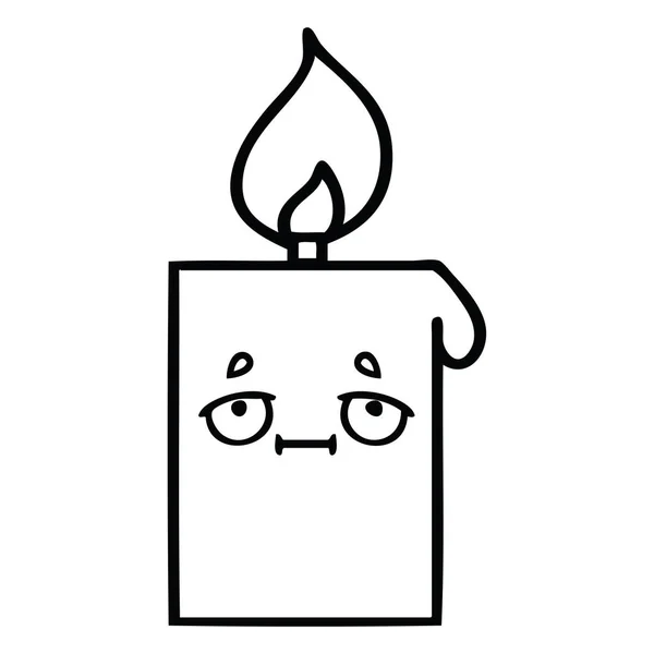 Kreslení čar kreslených zapálil svíčku — Stockový vektor