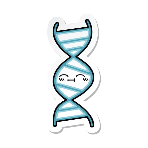 Sticker Cute Cartoon Dna Strand — Stock Vector