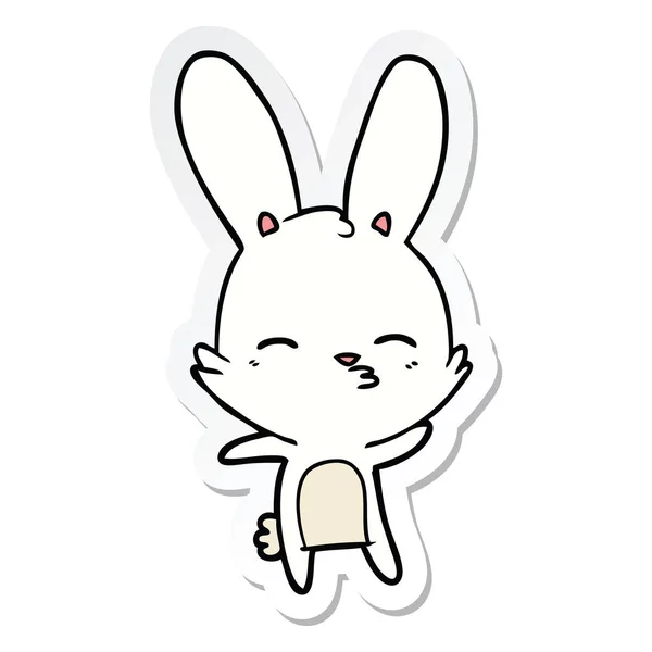 Sticker Curious Bunny Cartoon — Stock Vector