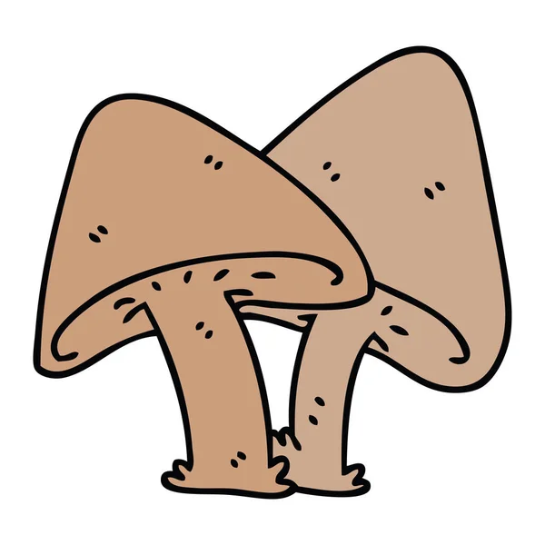 Handgezeichnete Skurrile Cartoon Pilze — Stockvektor