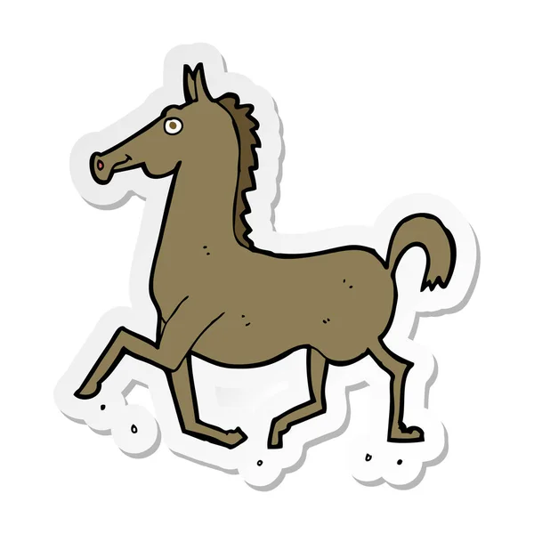 Sticker van een cartoon paard — Stockvector