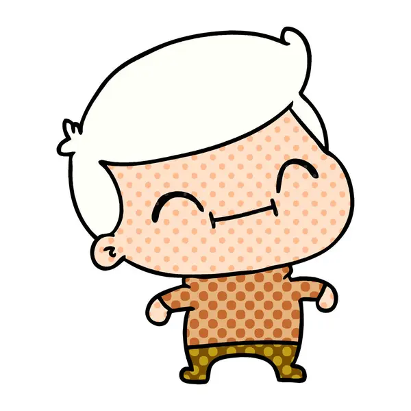 Kawaii Yaşlı Adamın Serbest Çizilmiş Karikatür — Stok Vektör