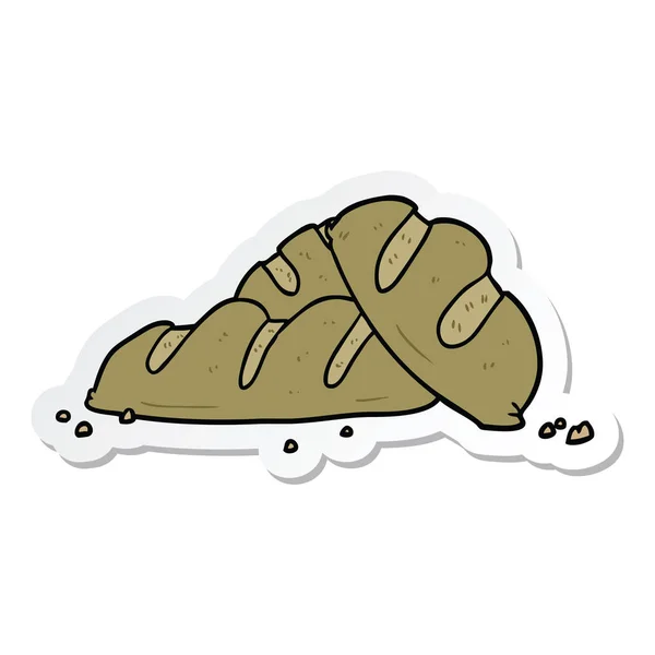 パンの漫画パンのステッカー — ストックベクタ