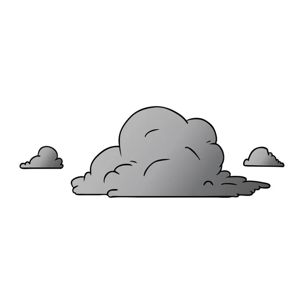 Handgezeichneter Gradient Cartoon Doodle Aus Weißen Großen Wolken — Stockvektor
