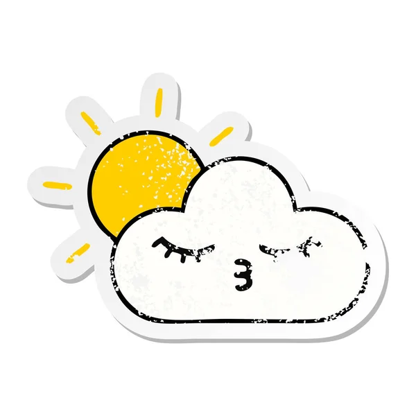 Мучительный Шутник Симпатичного Мультфильма Солнечный Свет Облако — стоковый вектор