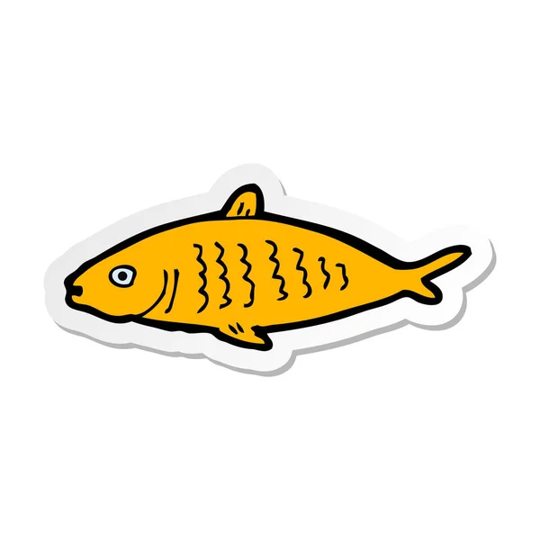 Sticker Cartoon Fish — Stock Vector