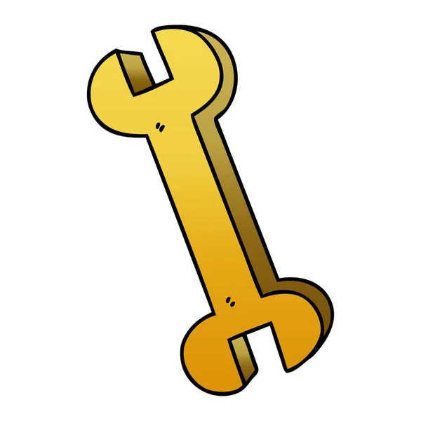 Gradient Grijs Eigenzinnige Cartoon Spanner — Stockvector