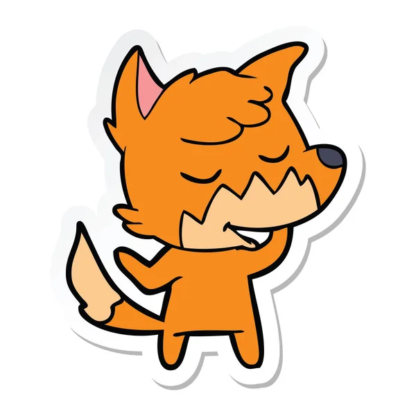 Samolepka Fox Přátelské Kreslený — Stockový vektor