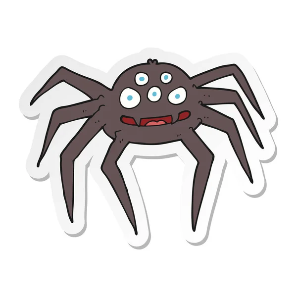 Etiqueta Uma Aranha Desenho Animado —  Vetores de Stock