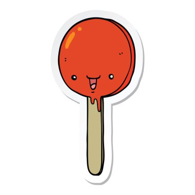 bir çizgi film candy lolipop etiket