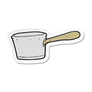 bir çizgi film mutfak Pan etiket