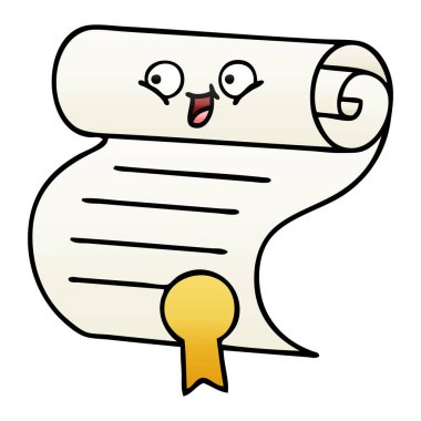 bir sözleşmenin degrade gölgeli çizgi film