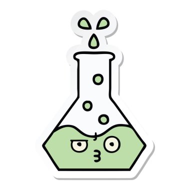 sevimli çizgi bilim kabı etiket