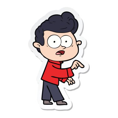 adam dik bir çizgi film etiketi