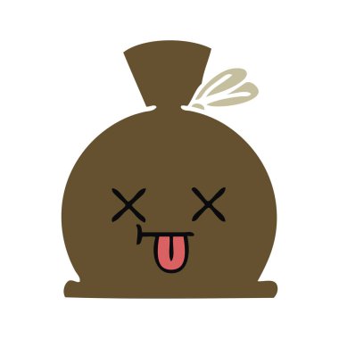 bir çuval düz renk retro karikatür