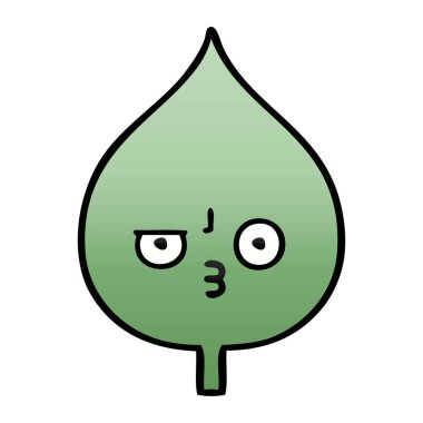 Degrade gölgeli çizgi film ekspresiyon yaprak