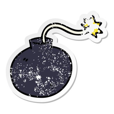 ilginç bir el sıkıntılı etiket çizgi film bomba çizilmiş