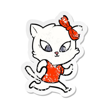 bir karikatür kedi sıkıntılı etiket