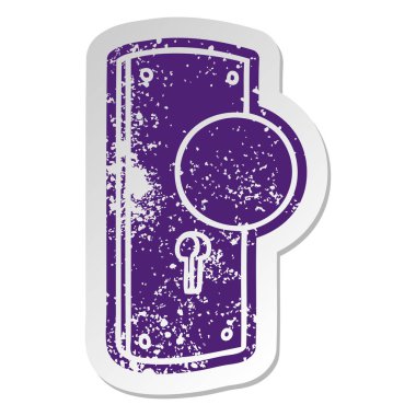 bir kapı kolu sıkıntılı eski etiket