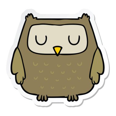 etiket bir karikatür baykuş