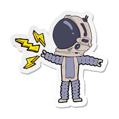 bir çizgi film astronotun etiket