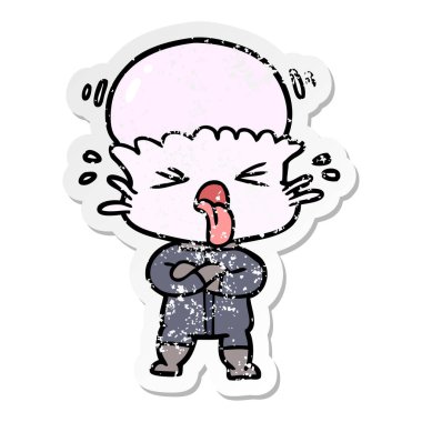 bir garip karikatür yabancı sıkıntılı etiket