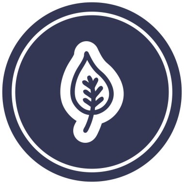 doğal yaprak dairesel simgesi