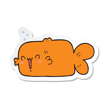 etiket bir çizgi film balık