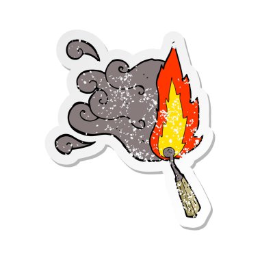 Retro etiket maç vurdu bir karikatür sıkıntılı