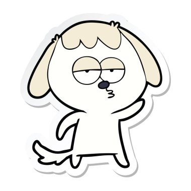 köpek etiket bir karikatür sıkılmış