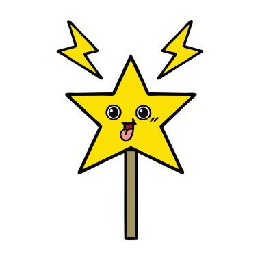 sevimli çizgi sihirli değnek