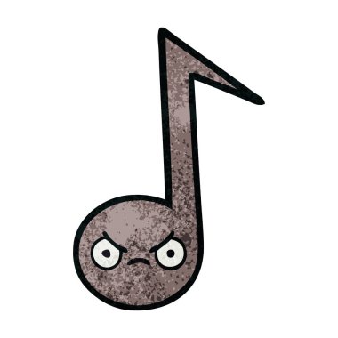 Retro grunge doku karikatür bir nota