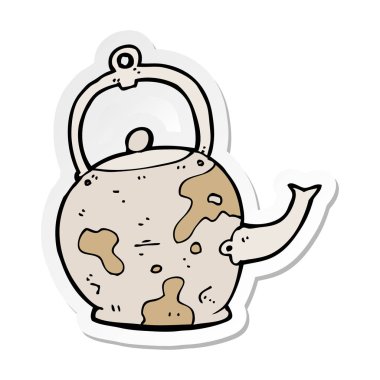 etiket bir çizgi film eski çay tencere