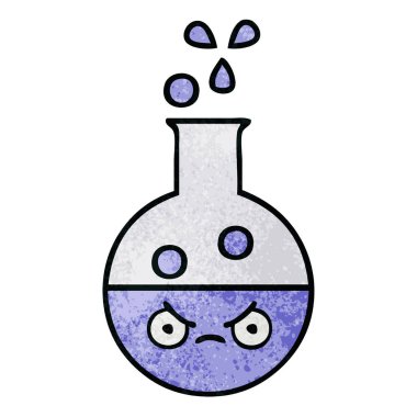 Retro grunge doku karikatür tüp bebek