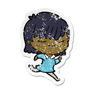 bir çizgi film kadının sıkıntılı etiket