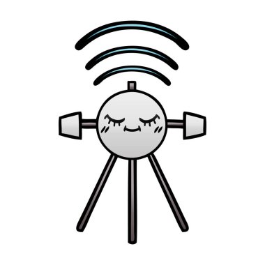 Degrade gölgeli karikatür uzay uydu 