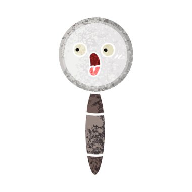 Retro illüstrasyon stil karikatür bir büyüteç