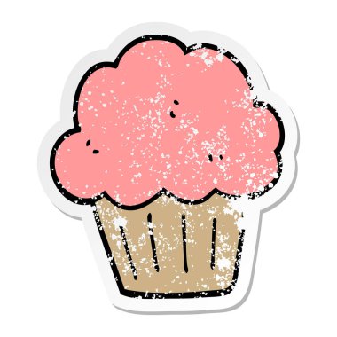 bir çizgi film Muffin sıkıntılı etiket