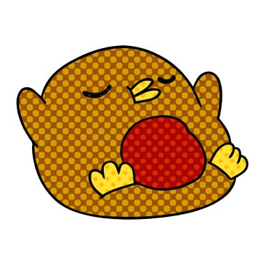 serbest çizilmiş karikatür şirin kawaii kırmızı robin 