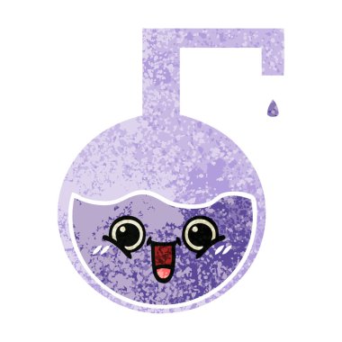 Retro illüstrasyon tarzı çizgi film bilim deneme 