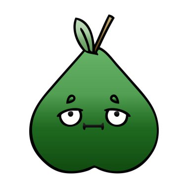 bir armut degrade gölgeli karikatür