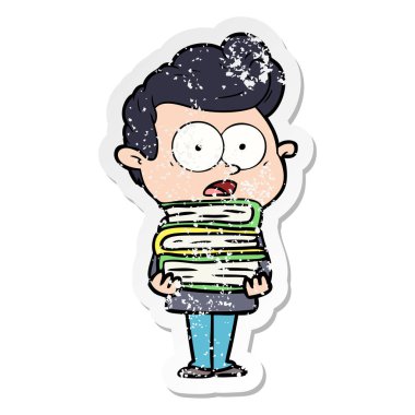 adam bakan bir karikatür sıkıntılı etiket