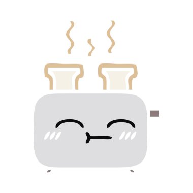 düz renk retro karikatür bir ekmek kızartma makinesi,