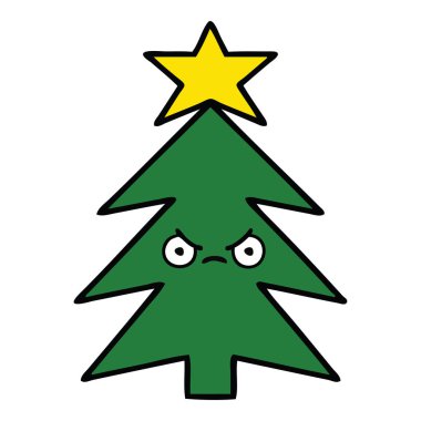 sevimli çizgi bir Noel ağacı