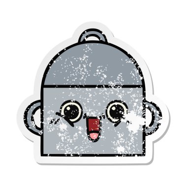 tencereye bir sevimli çizgi sıkıntılı etiket