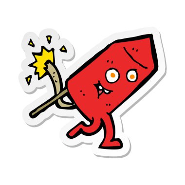 etiket bir çizgi film komik havai fişek karakteri