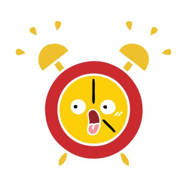 düz renk retro karikatür çalar saat